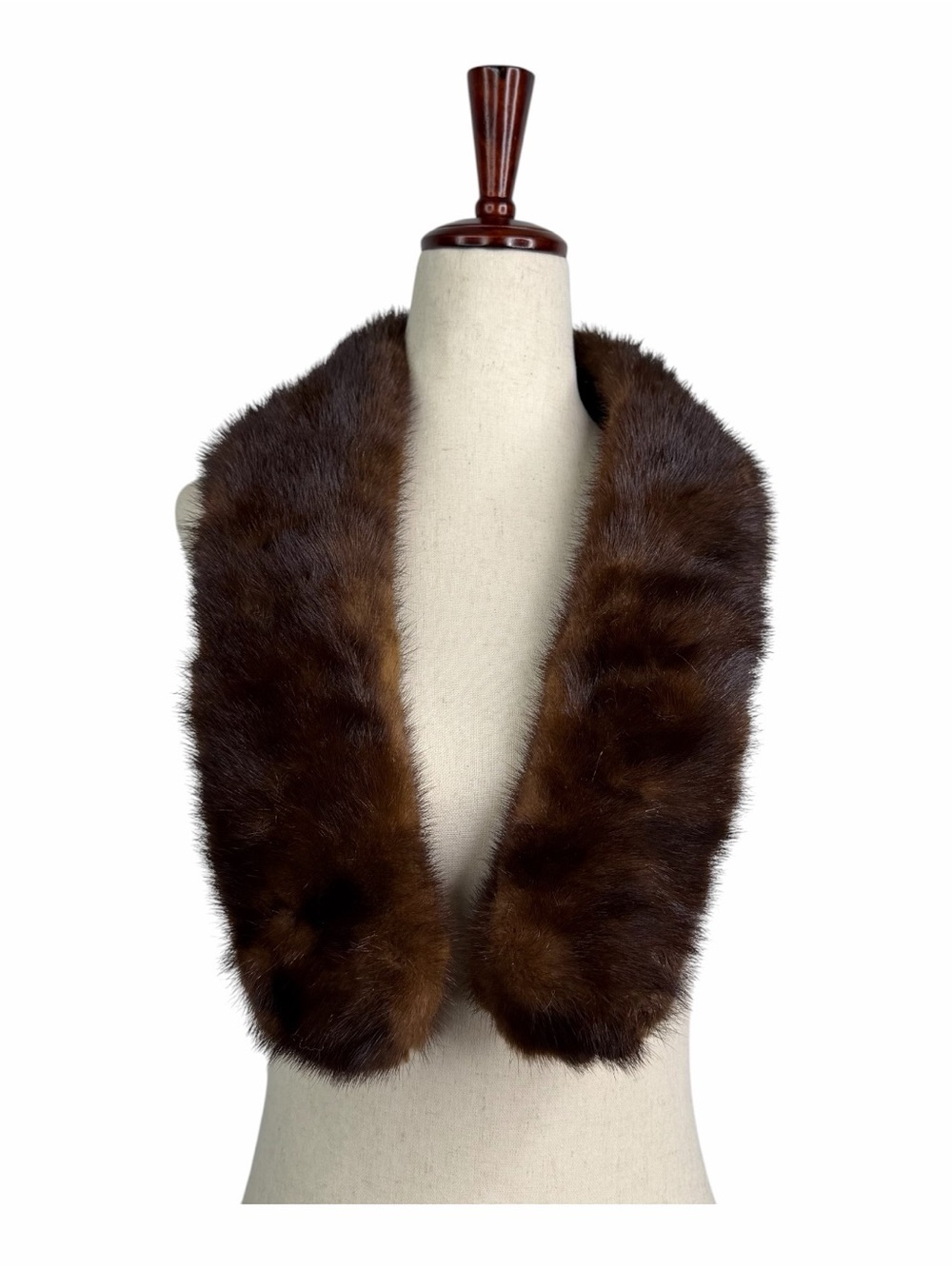 Vintage 50's? 60's? MCM Brown Genuine Real Fur Stole Collar Clip On Removable